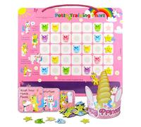 Tableau d'apprentissage de la propreté Licorne et 35 autocollants magnétiques - Tableau de propreté, autocollants d'apprentissage de la propreté, tableau de propreté pour garçons avec autocollants