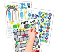 Tableau d'apprentissage de la propreté pour garçons avec autocollants de récompense amusants - Tableau d'autocollants pour enfants à la propreté, tableau d'apprentissage de la propreté pour les