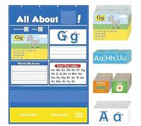 Tableau d'apprentissage de l'alphabet - Outil de reconnaissance de lettres - Tableau mural de classe pour la préeschool et la maternelle - Cartes flash ABC pour l'apprentissage de la littérature et du