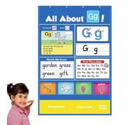Tableau d'apprentissage de l'alphabet - Outil de reconnaissance des lettres - Tableau mural de classe - Aide interactive à la littérature précoce - 60 x 40 cm pour la maternelle et l'école à la maison