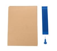 Tableau D'apprentissage du Braille 28 Cellules Bleu 4 Lignes | Plastique et Papier, avec Stylet et Feuilles Incluses, Usage en Établissements de Formation et Écoles Spécialisées, Présent