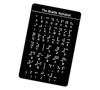 Tableau d'apprentissage en braille avec points en relief, lettres, chiffres et ponctuation, 12 x 18,4 cm, outil éducatif pour enfants et adultes - Noir vertical - Aide pédagogique en braille