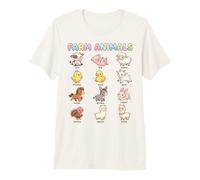 Tableau d'apprentissage Facile des Noms d'animaux de la Ferme pour Enfants, Animaux Mignons T-Shirt Haut de Gamme