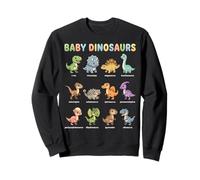 Tableau d'apprentissage pour bébés Dinosaures pour Enfants avec Noms de Dinosaures Mignons Sweatshirt