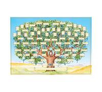 Tableau d'arbre généalogique à remplir, 40,6 x 61 cm, affiche généalogique de 6 générations, tableau d'ascendance vierge à remplir, cadre photo d'arbre généalogique, décoration murale, tableau