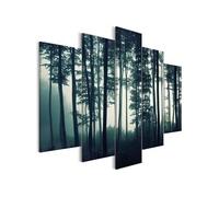 Tableau Dark Forest (5 Parts) Wide-Taille L 100 x H 50 cm