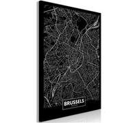 Tableau - Dark Map of Brussels (1 Part) Vertical - 60x90 (2848)