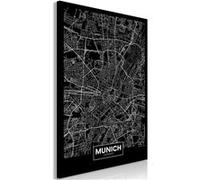 Tableau Artgeist Tableau - Dark Map of Munich (1 Part) Vertical - 80x120 (2864)