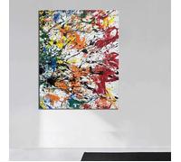 Tableau d'art abstrait Jackson Pollock avec cadre 20x30cm - Multicolore - Chambre - Objets décoratifs