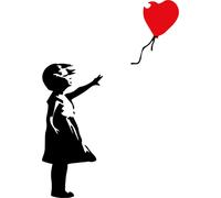 Tableau d'art Banksy Balloon Noir Rouge 50x70 DD123167 Tableau mural toile