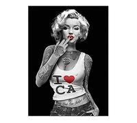 Tableau d'Art Mural Toile Marilyn Monroe Actrice Beauté Tatouage Peinture Murale Poster et Tirages Tableau d'Art Mural pour Décor de Salon Non Encadré,80x120cm