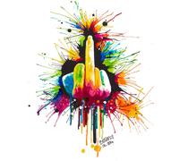 Tableau d'art sur toile Fuck The System Coloré Blanc 50x70 DD123170 Tableau mural sur toile