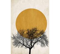 Tableau d'art sur toile Noir Or Blanc 50x70 DD123157 Tableau mural sur toile Nature