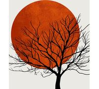 Tableau d'art sur toile Rouge Orange Noir Blanc 50x70 DD123159 Tableau mural sur toile