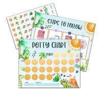 Tableau d'autocollants d'apprentissage de la propreté des dinosaures, 20 tableaux de pot avec 432 autocollants ronds et 1 feuille d'instructions (français non garanti), tableau d'autocollants de