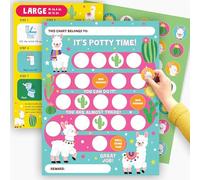 Tableau d'autocollants pour filles et garçons - Tableau d'autocollants pour l'apprentissage de la propreté - Motif lama kawaii pour l'apprentissage de la propreté - Tableau de récompenses pour enfants