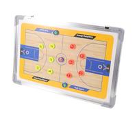 Tableau de Basketball en Alliage D’aluminium, Double Face | Format 17,7x11,8 Pouces, Pièces Magnétiques et Marqueur Inclus, Schémas Demi-terrain et Terrain Complet