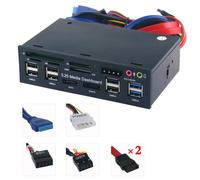 Tableau de bord multimédia PC 5.25 pouces, panneau avant Audio avec ESATA et Hub 6 SD TF, lecteur SATA 2.0 X carte 3.0 2 X USB USB MS D0T1