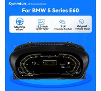 Tableau de bord numérique 12,3 pouces pour BMW E60 E61 E63 E64 CCC CIC 2003-2009, cockpit virtuel, écran LCD, compatible avec le HUD d'origine With Wireless Carplay