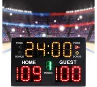 Tableau de bord numérique électronique LED portable avec télécommande et affichage arrière pour badminton et jeux de sport, 5 niveaux de réglage de la luminosité