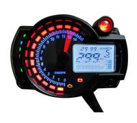 Tableau de bord numérique LCD Compatible avec moto, compteur de vitesse, odomètre et rétroéclairage 7 couleurs, Compatible avec KOSO RX2N