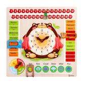 Tableau de Calendrier en Bois pour Enfants, Jouet éducatif, Heure, Date, Horloge Météo, Jouet pour Enfants D'âge Préscolaire, Matériau, d'apprentissage coloré pour (Colorful)