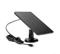 Tableau de charge solaire USB pour Eufy, Blink et pour équipement de surveillance REOLINK - Panneau solaire monocristallin 4 W 5 V avec support et accessoires (noir)