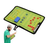 Tableau de coaching de football - Tableau de stratégie magnétique en cuir synthétique - Kit d'apprentissage tactique pliable et portable - Ce dossier professionnel aide les entraîneurs à simuler des