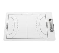 Tableau de Coaching Handball Double Face en PVC pour entraîneurs | 35x22x0,2cm, Blanc Léger Résistant aux Intempéries, Rangement pour Marqueur, Usage Intérieur en Bordure