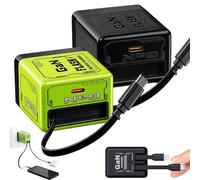 Tableau de comparaison des chargeurs, chargeur rapide 2 en 1 120 W avec câbles rétractables, alimentation portable à charge rapide, prise pliable, module d'alimentation évolutif pour téléphone et