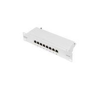 - Tableau de connexions - montable sur rack - CAT 6a - STP - RJ-45 X 8 - noir, RAL 9005 - 1U - 10"