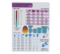 Tableau de Conversion de Cuisine Aimant Tableau de Conversion Imperial et Metrique en Standard Mesures de Cuisson pour Les Aliments - Mesure du Poids, du Liquide, de la Temperature(Celibataire)