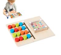 Tableau de Correspondance en Bois Portable avec Perles à agiter | Puzzle Coulissant en Bois pour jumeler Les Couleurs - pour bébés, crèche, Jardin d', Maison, Voyage, Anniversaire, Jour du