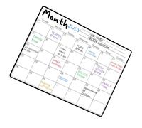 Tableau de corvée effaçable à sec pour réfrigérateurs - Tableau blanc hebdomadaire - Calendrier mensuel avec marqueurs - Tableau blanc hebdomadaire