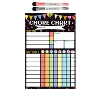 Tableau de corvée magnétique pour réfrigérateur - 30 x 20 cm - Tracker de comportement effaçable à sec pour adolescents et , calendrier visuel facile à utiliser avec 2 marqueurs | Système de