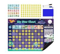 Tableau de corvée magnétique - Tableau de responsabilité coloré pour, tableau magnétique amusant avec autocollants et système de récompense, organiseur de corvées de style journal pour