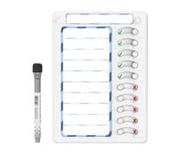 Tableau de corvées pour enfants et adultes - Tableau de routine du matin coulissant - Effacement à sec - Liste de contrôle quotidienne pour la maison