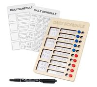 Tableau de corvées pour enfants - Portable - Auto-discipline - Liste de contrôle quotidienne - Tableau de routine avec 3 cartes de corvée - Outil éducatif de gestion du temps