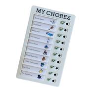 Tableau de corvées quotidiennes pour enfants avec 30 cartes remplaçables, 2 marqueurs, tableau visuel éducatif 20 x 12 cm pour la gestion du plan, tableau de corvée pour enfants, recyclable