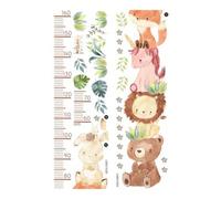 Tableau de croissance de bébé - Stickers muraux avec planche de croissance de hauteur d'animaux de la forêt | Stickers muraux animaux de la forêt, décalcomanies murales amovibles en PVC pour