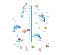 Tableau De Croissance La Taille Des Enfants Tableau Animaux Hauteur Autocollant Mural L'enfant Mesure Stickers Muraux Pour Décoration Chambre (Dauphin)