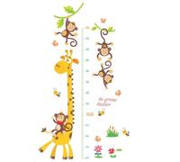 Tableau De Croissance La Taille Des Enfants Tableau Animaux Hauteur Autocollant Mural L'enfant Mesure Stickers Muraux Pour Décoration Chambre (Singe)