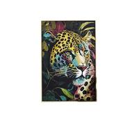Tableau de décoration murale 60x90cm coloré portrait félin - -