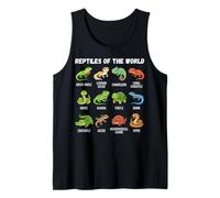 Tableau de Dessin animé Reptiles of The World Lézard Serpent Tortue Débardeur