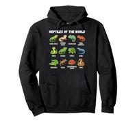 Tableau de Dessin animé Reptiles of The World Lézard Serpent Tortue Sweat à Capuche