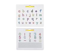 Tableau de dessin de lettres magnétiques - Tableau de dessin de l'alphabet magnétique, tableau de jeu 2 en 1 pour apprendre et écrire | Pad magnétique pour tablette avec perles, tableau de suivi