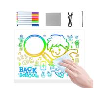 Tableau de Dessin LED | 7 Couleurs Contrôle Tactile Fournitures d'Écriture Effaçable à Sec - Tableau à Dessin qui s'Illumine | pour les, pour la Nuit, le Bureau, l'École, les Vacances,