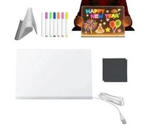 Tableau de dessin LED pour - Support USB réglable effaçable à sec pour de travaux manuels avec stylo de 7 couleurs, panneau de messages lumineux, pour nuit, maison, école, vacances