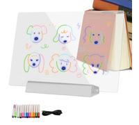 Tableau de Dessin Lumineux | Lumière RGB Transparente Effaçable à Sec avec 12 Stylos de Couleurs,Plat comme un Livre | pour Dessin Art Coloriage Affichage Nuit Maison Bureau École
