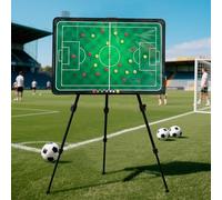 Tableau de Football Magnétique Double Face, Planche D'entraînement Compacte et Légère avec Marqueur, Trépied Réglable et Sac de Transport, Idéal pour L'entraînement